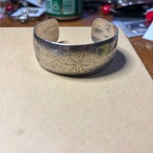 Engraved Silver Cuff Bracelet